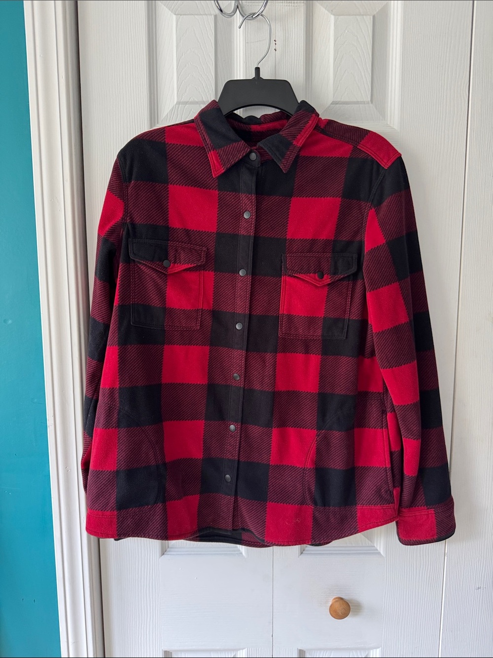Natural Reflections Red and Black Buffalo Plaid Button Down Shirt